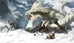  1boy character_request highres monster_hunter mountain snow sword weapon yi_gesang 