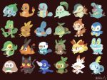  aodonguri bird black_eyes bulbasaur cat charmander chespin chikorita chimchar closed_eyes closed_mouth commentary_request cyndaquil fennekin fiery_tail fire flame froakie frown full_body gen_1_pokemon gen_2_pokemon gen_3_pokemon gen_4_pokemon gen_5_pokemon gen_6_pokemon gen_7_pokemon gen_8_pokemon grookey happy litten looking_at_viewer monkey mudkip piplup pokemon popplio rabbit red_eyes rowlet scorbunny signature sitting smile snivy sobble squirtle standing starter_pokemon starter_pokemon_trio tail tepig torchic totodile treecko turtwig yellow_eyes 