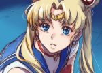  1girl bishoujo_senshi_sailor_moon blonde_hair blue_eyes blue_sailor_collar choker derivative_work double_bun earrings inner_senshi jewelry long_hair meme parted_lips sailor_collar sailor_moon sailor_senshi sailor_senshi_uniform sao_(saowee) screencap_redraw solo tiara 