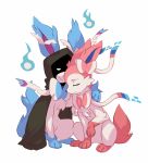  alternate_color cape closed_eyes closed_mouth commentary commission creature english_commentary gen_6_pokemon no_humans pokemon pokemon_(creature) salanchu shiny_and_normal shiny_pokemon simple_background smile sylveon white_background 