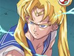  1boy bangs bishoujo_senshi_sailor_moon blonde_hair blue_eyes blue_sailor_collar bow bowtie broly choker crescent crescent_earrings derivative_work dragon_ball dragon_ball_z earrings from_side hair_ornament heart heart_choker jewelry kamkac parted_bangs parted_lips red_choker red_neckwear sailor_collar sailor_moon sailor_moon_redraw_challenge school_uniform screencap_redraw serafuku solo sweatdrop tiara trait_connection tsukino_usagi twintails upper_body 