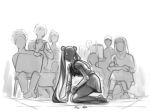  art_room bishoujo_senshi_sailor_moon candide canvas_(object) drawing easel hairband hijab long_hair model monochrome multiple_girls ponytail pose sailor_moon_redraw_challenge short_hair sitting skirt twintails 