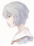  1girl 2020 ayanami_rei bangs blue_hair blush close-up closed_mouth commentary dated face from_side highres kuroyume_(96061617) neon_genesis_evangelion portrait profile red_eyes red_neckwear sailor_collar school_uniform short_hair simple_background solo white_background 