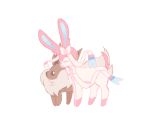  brown_eyes charamells closed_mouth commentary creature eevee english_commentary full_body gen_1_pokemon happy no_humans pokemon pokemon_(creature) simple_background smile white_background 