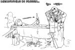  2girls ak-12_(girls_frontline) alcohol an-94_(girls_frontline) bath bathtub girls_frontline gopnik huqu korean_commentary korean_text monochrome multiple_girls snowman translated vodka 