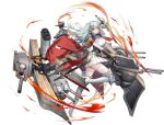 1girl armor azur_lane bangs belt boots bow bowtie breasts buttons cape closed_mouth eyebrows_visible_through_hair fingerless_gloves fire full_body gloves green_hair hair_ornament high_heel_boots high_heels highres holding holding_sword holding_weapon knee_pads large_breasts leg_up long_hair looking_at_viewer machinery official_art pleated_skirt revenge_(azur_lane) sencha_(senchat) sheath shiny shiny_hair skirt smile solo sword thigh_boots thighs transparent_background turret weapon white_footwear white_legwear yellow_eyes zettai_ryouiki 