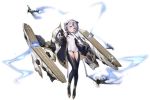  1girl aircraft airplane asymmetrical_hair azur_lane bare_shoulders bearn_(azur_lane) black_gloves black_hair black_panties blue_coat blue_footwear boots breasts coat covered_navel cross dress elpx_(gu_jian_shaonu) full_body gloves highres holding lightning monocle multicolored_hair off_shoulder official_art open_clothes open_coat panties purple_hair short_dress short_hair skin_tight small_breasts solo thigh-highs thigh_boots transparent_background two-tone_hair underwear violet_eyes 