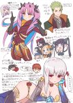  2boys 6+girls abigail_williams_(fate/grand_order) absurdres achilles_(fate) ahoge armor artoria_pendragon_(all) bangs bare_shoulders baseball_cap bikini_armor black_gloves blonde_hair blue_eyes blue_hair blue_headwear blush bodysuit breasts chibi dress emiya_shirou facial_mark fate/apocrypha fate/grand_order fate/stay_night fate_(series) forehead_mark gloves green_hair green_jacket hair_ornament hair_through_headwear hairband hat highres horns ishtar_(fate)_(all) jacket kama_(fate/grand_order) katsushika_hokusai_(fate/grand_order) kopaka_(karda_nui) large_breasts long_hair looking_at_viewer multicolored_hair multiple_boys multiple_girls mysterious_heroine_xx_(foreigner) open_mouth orange_hair pink_hair ponytail purple_hair red_bodysuit red_dress red_eyes short_hair sidelocks silver_hair sitonai smile space_ishtar_(fate) spiky_hair translation_request twintails two-tone_hair two_side_up violet_eyes white_hair yang_guifei_(fate/grand_order) yellow_eyes 