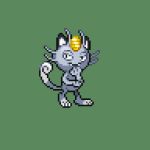  alolan_form alolan_meowth black_eyes cat cat_focus commentary_request creature fangs full_body gen_7_pokemon jon_(zyagapi) looking_at_viewer lowres no_humans pixel_art pokemon pokemon_(creature) solo sprite standing 