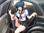  car game_cg motor_vehicle nagisano panties pantyshot sawaki_mimori school_uniform smile underwear upskirt vehicle 