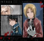  black_hair blonde_hair blood dark_skin edward_elric fullmetal_alchemist gloves kurot male military military_uniform multiple_boys rain red_eyes roy_mustang scar scar_(fullmetal_alchemist) uniform 