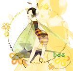  antenna bad_id bee_girl black_hair green_eyes insect_wings short_hair stinger tsujisaki wings 