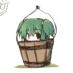  chibi dollar girl_in_a_cup girl_in_bucket green_hair in_bucket in_container kisume lowres touhou 