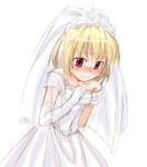  blush bride dress elbow_gloves gloves higurashi_no_naku_koro_ni houjou_satoko sketch wedding_dress white_gloves 