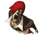 crazy_eyes hair_over_one_eye highres king_of_fighters male male_only nona official_art open_mouth red_hair redhead scary_eyes snk solo svc_chaos yagami_iori yellow_eyes 