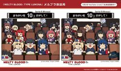  >_< 3d_glasses 5boys 6+girls :d :p annoyed aozaki_aoko apron arcueid_brunestud arima_miyako artist_request asagami_private_girls_acadamy_uniform black_bow black_hair blonde_hair blue_hair blush bow brown_hair chinese_clothes ciel_(tsukihime) coat commentary_request cross cross_necklace cup drinking_straw dual_persona eating facing_viewer fedora food fur_coat glasses hair_between_eyes hair_ornament hair_over_one_eye hair_scrunchie hair_slicked_back hairband hand_on_own_chin hat highres hisui_(tsukihime) hood hoodie hot_dog jewelry kishima_kouma kohaku_(tsukihime) long_hair mahou_tsukai_no_yoru maid maid_apron maid_headdress mario_gallo_bestino mash_kyrielight medium_hair melty_blood melty_blood:_type_lumina michael_roa_valdamjong movie_theater multiple_boys multiple_girls necklace neco-arc noel_(tsukihime) nun official_alternate_costume official_art pink_hair popcorn reading red_hair red_hoodie school_uniform scrunchie short_hair siblings side_ponytail sisters sitting smile solid_circle_eyes souya_high_school_uniform spot_the_differences sweater theater_seating tohno_akiha tohno_shiki tongue tongue_out tsukihime tsukihime_(remake) tunic turtleneck turtleneck_sweater twins two_side_up vlov_arkhangel 