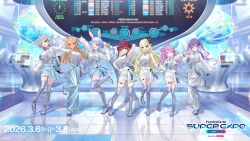  6+girls artist_request boots cropped_jacket demon_girl full_body highres himemori_luna holoforce hololive hololive_fantasy houshou_marine jacket looking_at_viewer miniskirt multiple_girls official_alternate_costume official_art pants rabbit_girl second-party_source sheep_girl shiranui_flare shirogane_noel shirt single_sleeve skirt thigh_boots tokoyami_towa tsunomaki_watame turtleneck usada_pekora virtual_youtuber white_boots white_jacket white_pants white_shirt white_skirt 