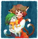  bad_id cat cat_ears cat_tail chen china_dress chinadress chinese_clothes deko earrings hat jewelry short_hair tail touhou 