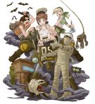  dog eri everyone fio fio_germi glasses gun handgun hat highres kasamoto_eri marco marco_rossi metal_slug mummy pistol snk tarma tarma_roving weapon 