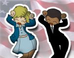  ^o^ american_flag animated animated_gif barack_obama caramelldansen flag gif hillary_clinton pantyhose parody politician politics usa 