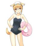  dasoku_sentarou dog_ears flat_chest fox_ears glasses one-piece_swimsuit original school_swimsuit shiba_inu swimsuit tail 