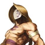  balrog blonde_hair braid capcom highres male mask muscle nona official_art shirtless single_braid solo street_fighter streetfighter svc_chaos tattoo vega 