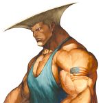  american_flag blonde_hair capcom dog_tags guile highres male muscle nona official_art solo street_fighter streetfighter svc_chaos tank_top tattoo 