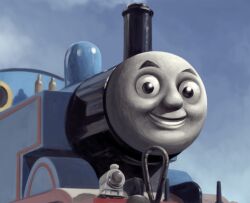  black_eyes blue_sky commentary_request day locomotive looking_at_viewer no_humans sakkan sky smile steam_locomotive tagme thomas_the_tank_engine thomas_the_tank_engine_(series) train 