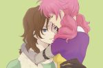  arch_(artist) feldt_grace gloves gundam gundam_00 hug lockon_stratos pink_hair plum_(arch) 