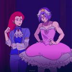  1boy 1girl crossdressinging green_earrings highres kojirou_(pokemon) musashi_(pokemon) pokemon pokemon_(anime) sinful_hime team_rocket tutu 