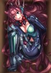  absurdres arms_behind_back blue_eyes bodysuit boots bound bow box breasts cardboard_box chinese_commentary highres in_box in_container jiguang_zhi_aoluola large_breasts long_hair maria_cadenzavna_eve navel_cutout pink_hair senki_zesshou_symphogear very_long_hair 