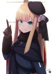  1girl aqua_eyes beret blonde_hair brown_gloves dated fate_(series) fur-trimmed_jacket fur_trim gloves grin hat highres jacket long_hair lord_el-melloi_ii_case_files mku reines_el-melloi_archisorte smile 