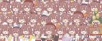  +_+ 2girls :3 :d animal_ears beret blush bone_hair_ornament brown_eyes brown_hair cat_ears collar dog_ears fang floral_print flower hair_flower hair_ornament hat highres hololive inugami_korone kadomatsu kukie-nyan long_hair multiple_girls nekomata_okayu open_mouth out_of_frame outstretched_arms purple_hair red_collar smile spread_arms t-pose twitter_username 