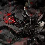  clouds cloudy_sky code-aa dragon energy flying grey_sky highres no_humans outdoors red-eyes_b._dragon red_eyes sky yuu-gi-ou 