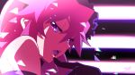  1girl aetherion bare_shoulders black_gloves face finger_to_mouth gloves hair_ornament half-closed_eyes highres lips looking_at_viewer open_mouth pink_eyes pink_hair solo tengen_toppa_gurren_lagann yoko_littner 