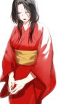  1girl akeginu basilisk basilisk_(manga) black_hair breasts closed_eyes dress japanese_clothes kimono lipstick long_hair makeup red_lipstick shiro183461 white_skin 