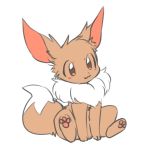  :3 blush_stickers brown_eyes brown_fur commentary_request eevee gen_1_pokemon highres opurimasin pawpads pokemon simple_background sitting white_background 