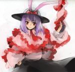capelet hat iku_hananiiro ikuhana_niiro nagae_iku purple_hair ribbon ribbons short_hair skirt touhou