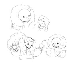  ... 1boy 1other 2025 2d ambiguous_gender carrying carrying_over_shoulder child christmas commentary cropped_torso cute digital_media drawstring duo english_commentary frisk_(undertale) fur-trimmed_hat fur-trimmed_jacket fur_trim gloves grin hand_up hat highres holding holding_sack hood hood_down hooded_jacket horizontal-striped_clothes human humanoid jacket long_sleeves looking_at_viewer male male_focus monochrome monster monster_boy multiple_views open_clothes open_jacket sack sans_(undertale) santa_hat saturn80 shirt short_hair simple_background skeleton sketch smile spoken_ellipsis striped_clothes striped_shirt sweat teeth tongue tongue_out undead undertale utdr_(toby_fox) white_background 