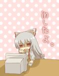  chibi computer fujiwara_no_mokou hair_ribbon hair_ribbons red_eyes ribbon ribbons shio_tomohisa silver_hair touhou translation_request 