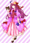  1girl book dada_(dolce) hat long_hair patchouli_knowledge purple_hair ribbon ribbons solo touhou 