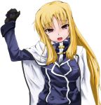  blonde_hair cape fate_testarossa gloves hair_ribbon long_hair m mahou_shoujo_lyrical_nanoha mahou_shoujo_lyrical_nanoha_strikers mmm red_eyes ribbon uniform 