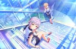  blush brown_eyes dress idolmaster_cinderella_girls_starlight_stage koshimizu_sachiko purple_hair short_hair smile 