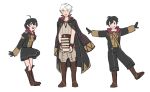  1girl 2boys ahoge bike_shorts black_eyes black_hair book dobinnim fire_emblem fire_emblem:_three_houses fire_emblem_awakening garreg_mach_monastery_uniform gloves holding holding_book looking_at_viewer multiple_boys open_mouth short_hair skirt smile teeth white_hair yellow_eyes 