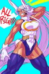  !! 1girl abs animal_ears bare_shoulders blue_background blue_legwear boku_no_hero_academia breasts bunny_girl bunny_tail english_text eyebrows_visible_through_hair eyes_visible_through_hair gloves highres hutago large_breasts leotard long_hair mirko muscle muscular_female rabbit_ears red_eyes simple_background sleeveless solo tail teeth thick_thighs thigh-highs thighs very_long_hair white_gloves white_hair white_leotard 