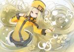  bana_(stand_flower) blonde_hair blue_eyes breasts flower frown guilty_gear guilty_gear_xrd hat highres long_hair medium_breasts millia_rage pantyhose plate very_long_hair 