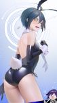  1boy animal_ears bareback bunny_girl bunny_tail bunnysuit dangan_ronpa leotard new_dangan_ronpa_v3 ohisashiburi rabbit_ears saihara_shuuichi side-tie_leotard tail 