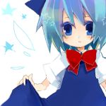  bow cirno lowres rin_(artist) rin_(royal) solo touhou 