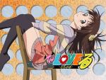  brown_eyes brown_hair cap chair eyecatch screencap skirt thigh-highs thighhighs to_love-ru toloveru yuuki_mikan 