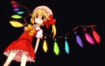  blonde_hair dutch_angle flandre_scarlet from_below gomimushi hat red_eyes side_ponytail touhou wings 
